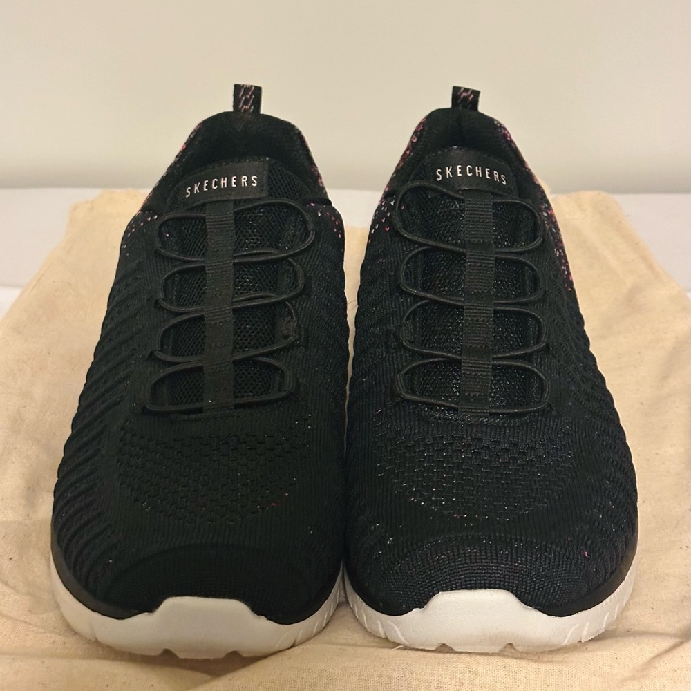 Skechers Black and Pink Athletic Shoes